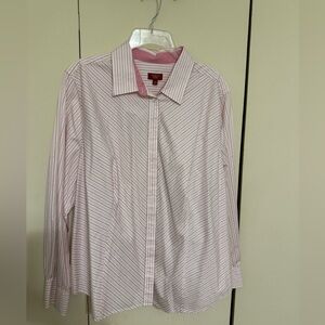 20w long sleeve Oxford shirt by Talbots in pink stripe. No flaws
